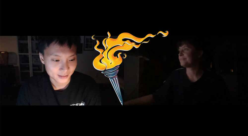 screenshot of Victor Tran and me, DP, with design by Victor