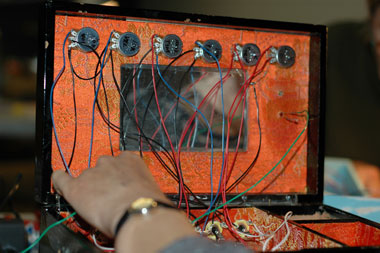 photograph of inside of theremin